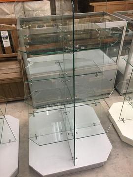 Small Glass Shelved 4 Tier Display Units