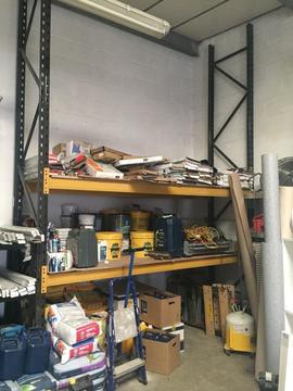 Metal warehouse racking with 2 adjustable shelves