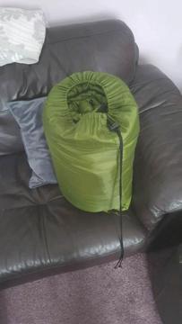 Green double sleeping bag