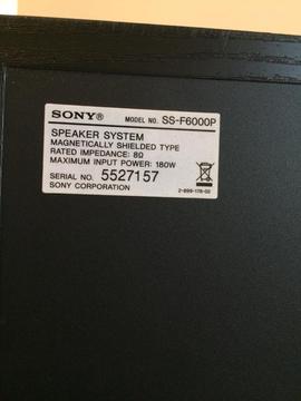 SONY SPEAKERS floor s 180 Watts Sony SS-F6000P Floor standing speakers tanding