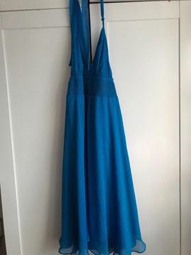 Blue halterneck dress. Size 12