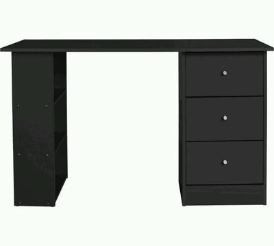 Black wooden desk