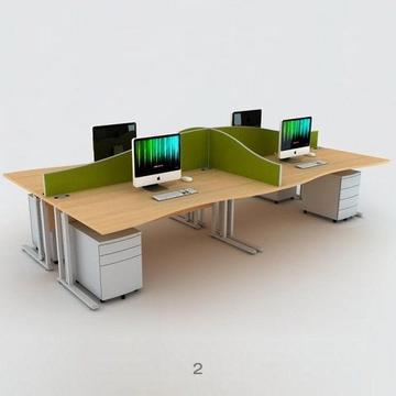 POD OF FOUR OFFICE DESKS. FREE FAST DELIVERY