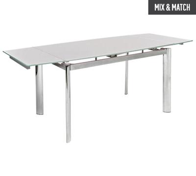 Hygena Erik Extendable Glass 8 Seater Dining Table - White