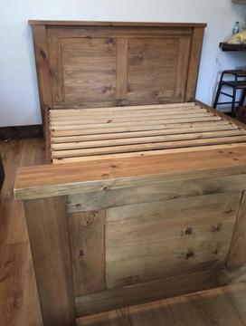 Beautiful solid pine king size bed frame, very substantial, excellent condition, 5ft wide
