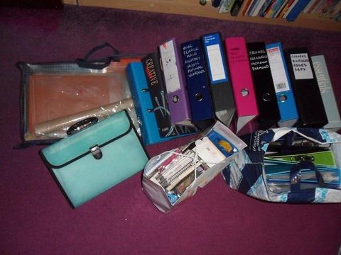 Folders/Punch Pockets/Stationary/Small Notebooks. Free to come collect School/Craft Supplies
