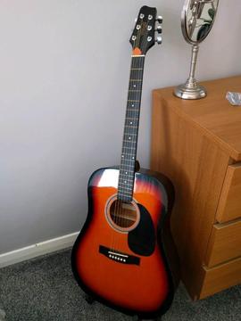Stagg sw201 guitar in perfect condition with bag, stand and capo and more