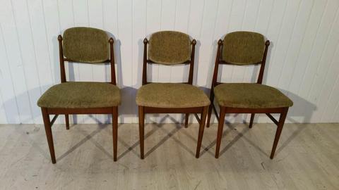 Set of 3 Vintage Chairs with Adjustable Back
