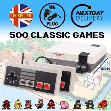 Retro Mini Console. UK Plug. Brand New. 500 Classic Games. 2 Joypads. Brand New. 8 Bit NES Design