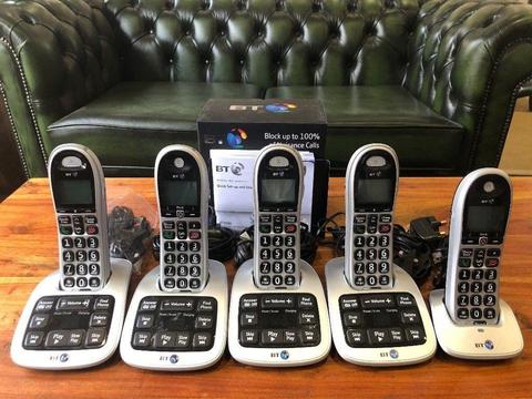 BT 4600 Premium Big Button Telephone / 3 Single Handsets & 1 Twin Set