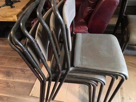 Industrial vintage metal stacking chair price each