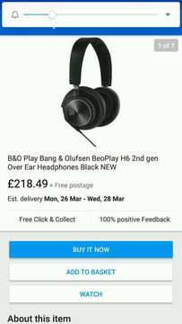 BRAND NEW B & O PLAY by Bang & Olufsen BeoPlay H6 Over-Ear Headphones