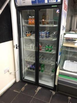 Double door drinks fridge