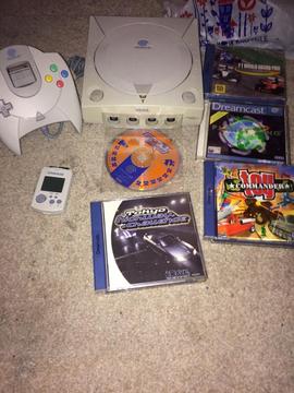 Sega Dreamcast console and games