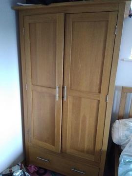 Solid Oak Quality Wardrobe ,Matching chest Available,Possible Delivery