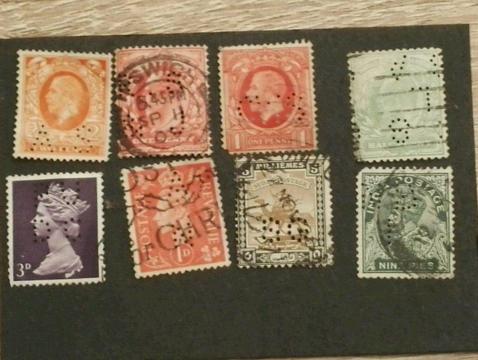 STAMPS ALL DIFFERENT PERFIN PRE WAR MOSTLY USED