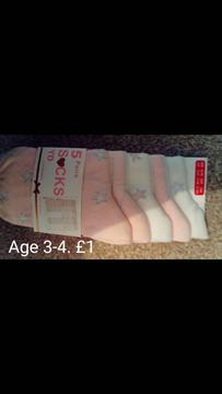 Girls socks age 3-4 years
