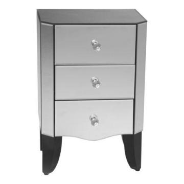 new charles bentley silver glass bedside