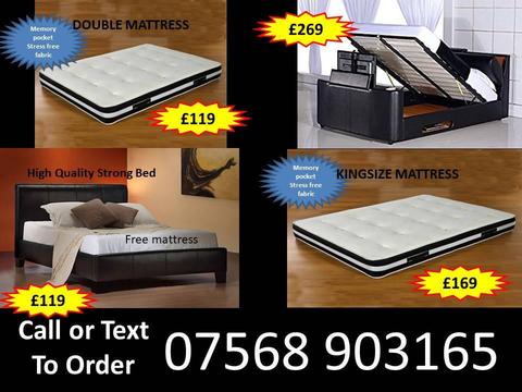 BED BRAND NEW DOUBLE TV BED MATTRESS DOUBLE KING FAST DELIVERY 077