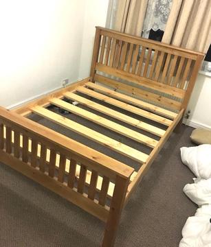 FREE DELIVERY! Solid Wooden Double Bed Frame Pine Shaker