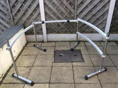 pearl drum rack 3 sided curved. 2 clamps. extra curved bar