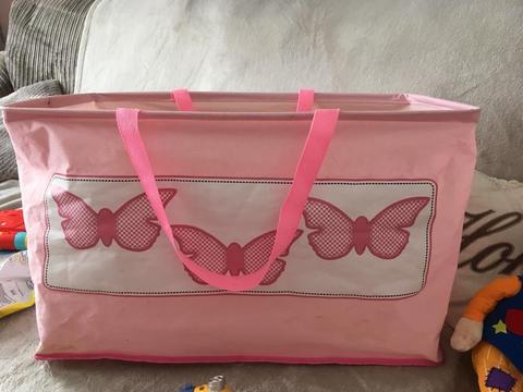 Pink butterfly toy bag with handles FREE