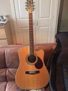 Adam Black Electro Semi Accoustic Guitar With Bag And Tuner And Chord Teacher