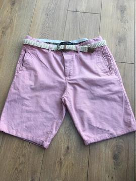 Men’s River Island red pink summer cotton shorts