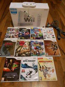 *Nintendo Wii White Console Complete In Packaging plus 11 Games Mario Zelda Okami PAL*