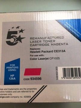 5 star re-manufactured laser toner cartridge for HP126A printer - magenta