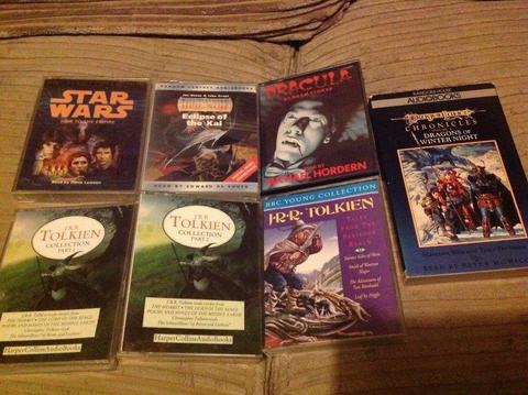 Various cassette audiobooks(horror,sci-if and fantasy)
