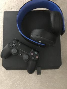 PlayStation 4 console, controller and headset