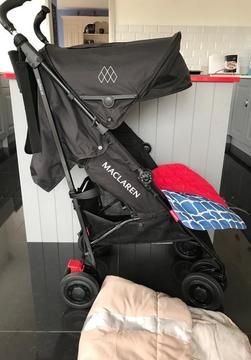 Maclaren Techno XT Pushchair Black Edition. With Footmuff & EXTRAS *ONLY 7 MONTHS OLD!*
