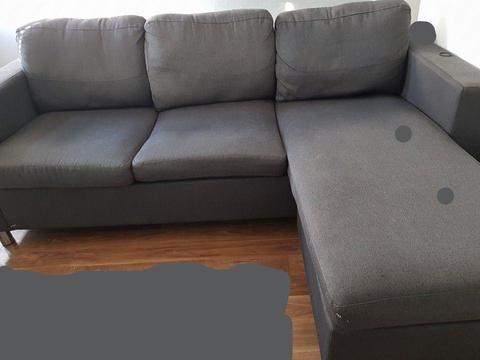 Charcoal colour corner sofa
