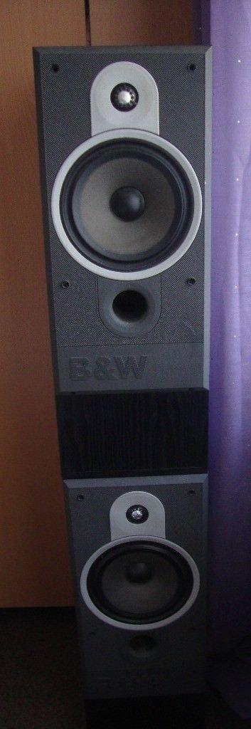 Pair of B & W BOWER & WILKINS SPEAKERS OVER 2FT TALL LOVELY SOUND
