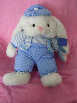 Beautifully Dressed Fluffy Musical Easter Bunny Toy
