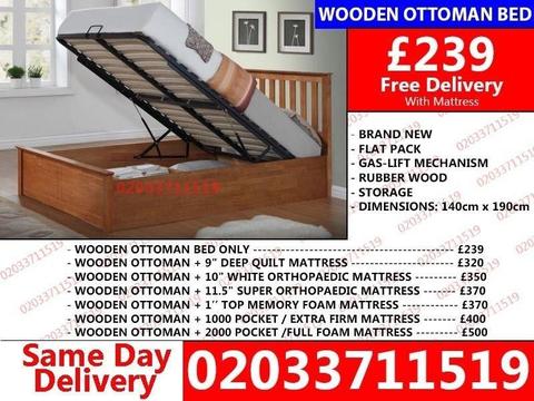 **Brand New Double and King Size Wooden Ottoman Bed Available MATTRESS ** Universal City