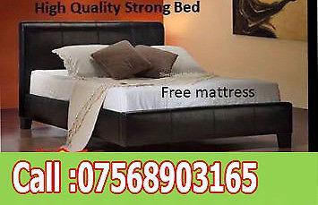 BED DOUBLE LEATHER RIO BED AND MATT BRAND NEW FREE quilt 92259