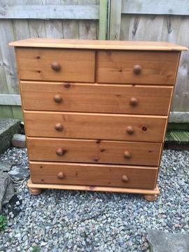 Pine chest of drawers ideal shabby chic