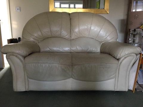 2 & 3 seater cream sofas