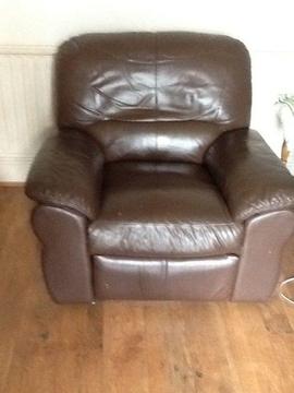 Brown leatherette recliner for free