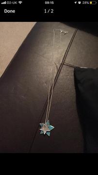Blue and silver star necklace