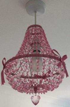 2x girls pink chandeliers, in good condition!!