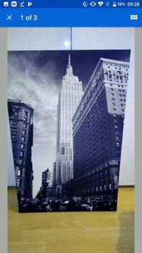 New york canvas black and white empire state building painting