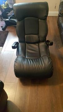 X Rocker Black Leather Sound Gaming Chair