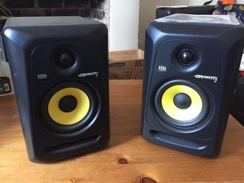 2 KRK Studio Quality Active Speakers for sale, practically new & in pristine condition