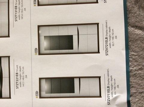 Display unit storage cabinets brand new