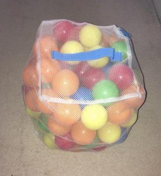 Childrens Multi Coloured 2 x 100 Plastic Ball Pool Balls