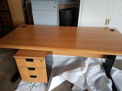 executive office desk with matching pedistal