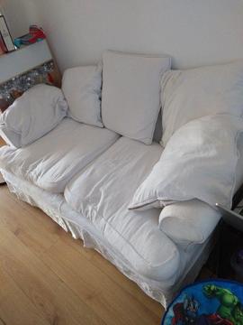 2 seater white sofa